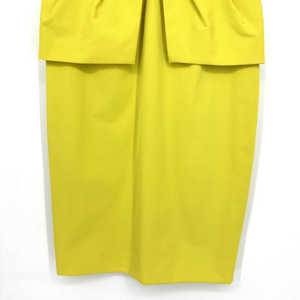 Lela‎ Rose Knot Front Peplum Sleeveless Sheath Dress Yellow Size 2 - Picture 4 of 10